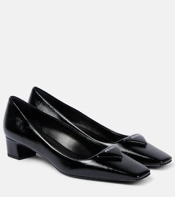 Saffiano Patent Leather Pumps In Black Prada Mytheresa In