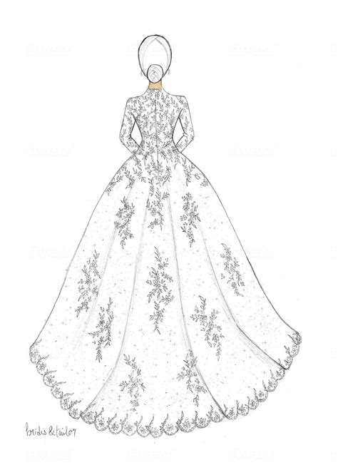 Wedding Dress Sketch by Brides & Tailor | Custom Sketches