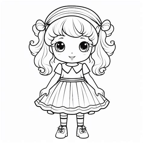 Premium Photo | Mini dress drawings cute angelcute coloring book kawaii ...