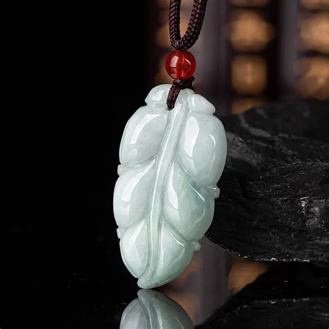 Pendentif En Jade Pour Hommes Feuilles D Meraude Chinoise Pierre