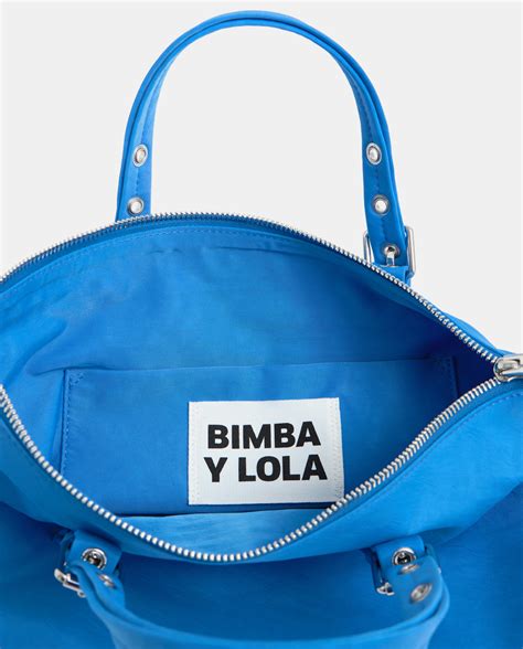 Tote Mediano Bimba Y Lola De Nylon En Azul Con Varias Asas Bimba Y