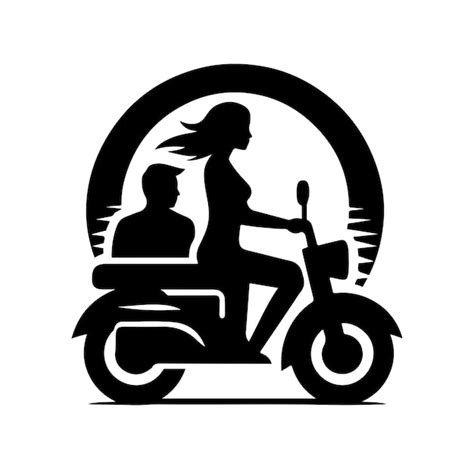 Ride sharing logo silhouette vector | Premium AI-generated vector