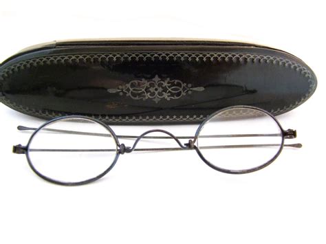 Rare Victorian Eyeglasses With Antique Coffin Case 1800s