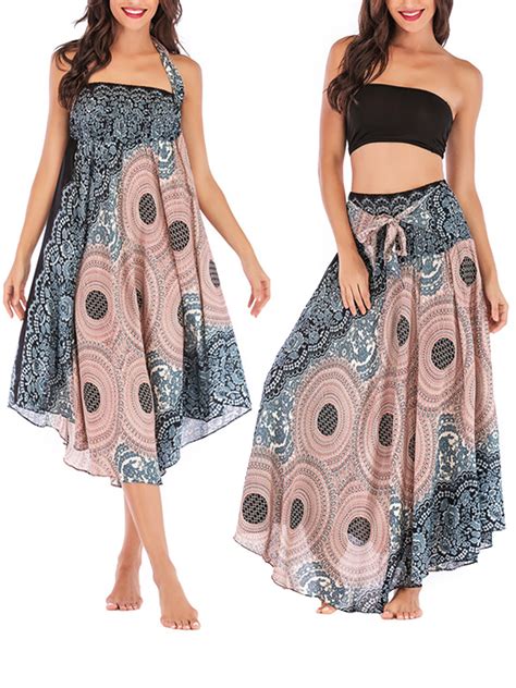 Women Summer Boho Bohemian Full Maxi Long Gypsy Skirt Chiffon Elegant