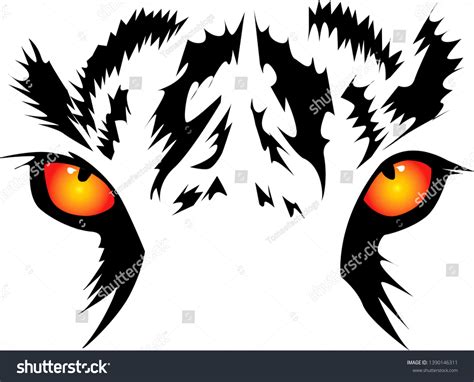 Drawing Eyes Tiger Vector Tiger Eyes Stock Vector (Royalty Free ...