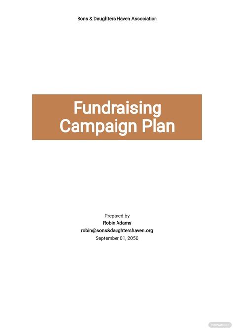 Fundraising Campaign Plan Template - Google Docs, Word, Apple Pages ...