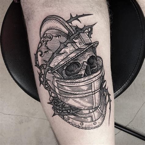 Medieval Knight Helmet Tattoo