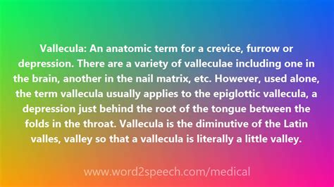 Vallecula - Medical Meaning and Pronunciation - YouTube