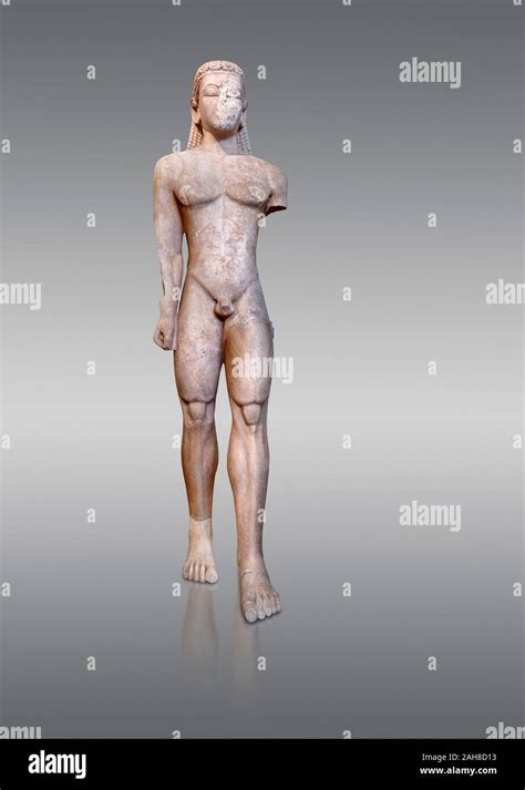 Naxian Marble Ancient Greek Archaic Statue Of A Kouros Found In