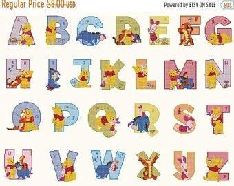 Alphabet Disney Characters Cross Stitch Alphabet Disney Etsy Motifs