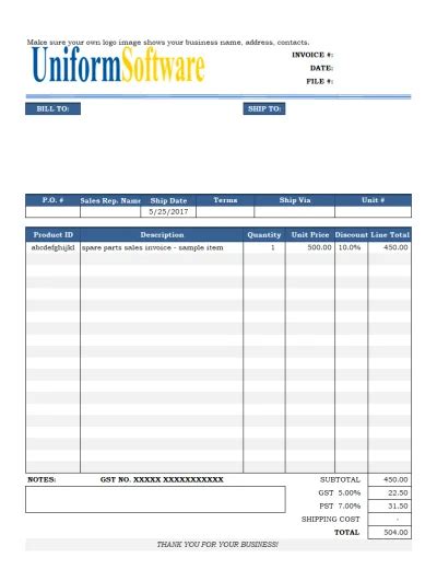 Nigeria Invoice Template