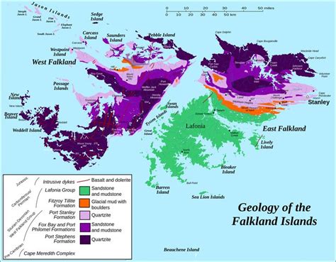 Generalized Geologic Map Of The Falkland Islands