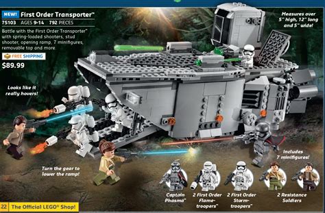 Lego Star Wars 75103 First Order Transporter Minifigures Official ...