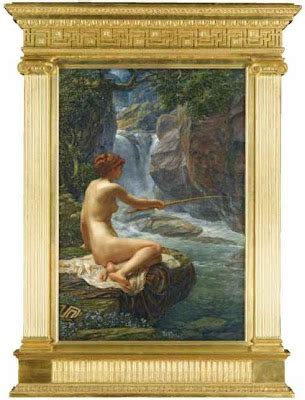 British Art Edward John Poynter Fishing The Nymph Of The Stream