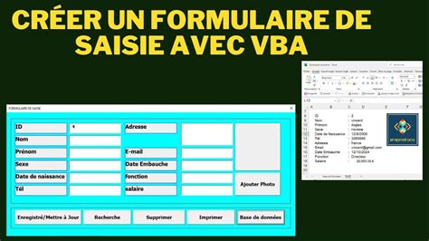 🚀 Créer Un Formulaire De Saisie Avec Vba Excel Guide Complet 📝💻 Youtube