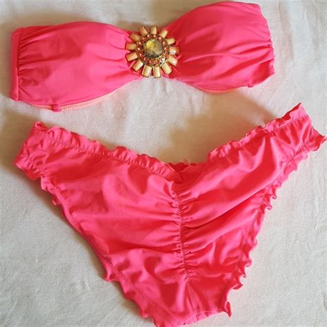 Victoria S Secret Ruched Bikini Set Small Gem