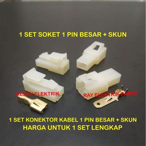 Jual SOKET SOCKET KONEKTOR CONNECTOR KABEL 1 PIN BESAR MALE FEMALE