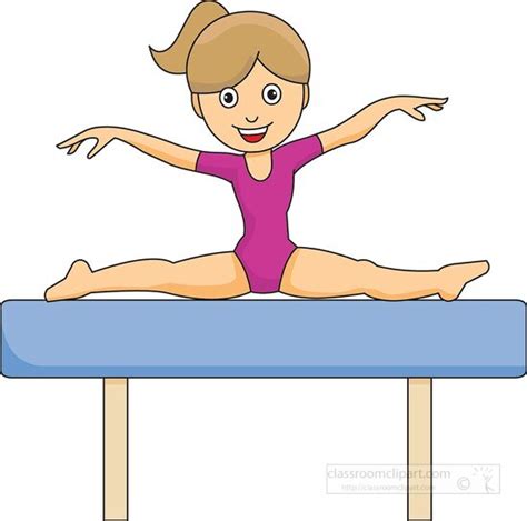 Gymnastics Clipart-gymnastics girl balance beam