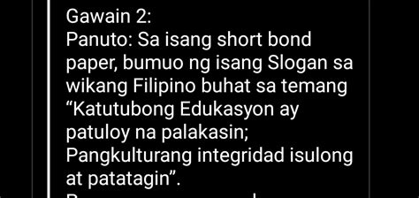 Gawain 2 Panuto Sa Isang Short Bond Paper StudyX