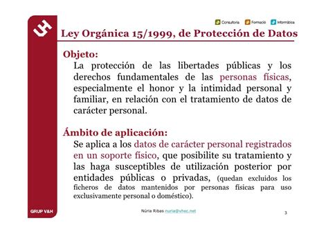 Ley Orgánica De Protección De Datos Lopd