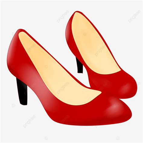 Rojo Caricatura Estilo Tacones Altos Clipart Png Dibujos Zapatos