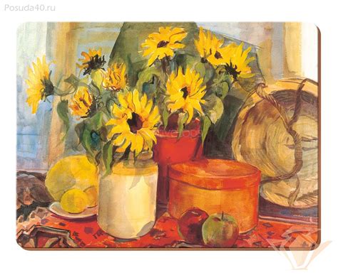 Подставки под тарелки на стол Creative Tops Подсолнухи 30x23см, 6шт ...