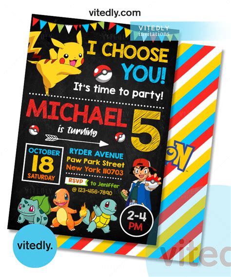 Pikachu Birthday Invitation Card Ubicaciondepersonascdmxgobmx