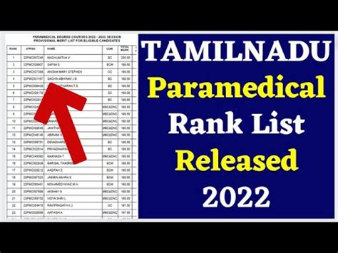 Tn Paramedical Rank List 2022 Paramedical Rank List 2022 In Tamil Tn