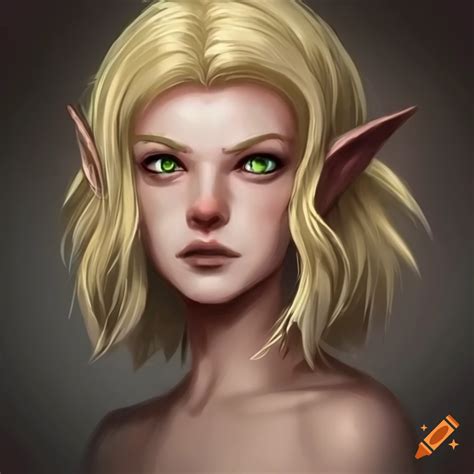 Image Of A Fantasy Elf With Short Blonde Wavy Hair In A Forest On Craiyon