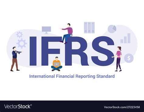 Ifrs concept with big word or text and team Vector Image