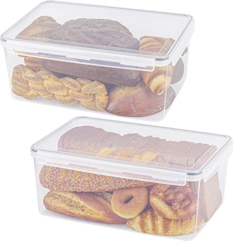 Tiawudi 2 Pack Large Bread Box For Kitchen Countertop Airtight Bread