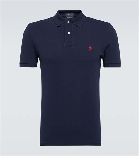 Logo Cotton Piqué Polo Shirt In Blue Polo Ralph Lauren Mytheresa