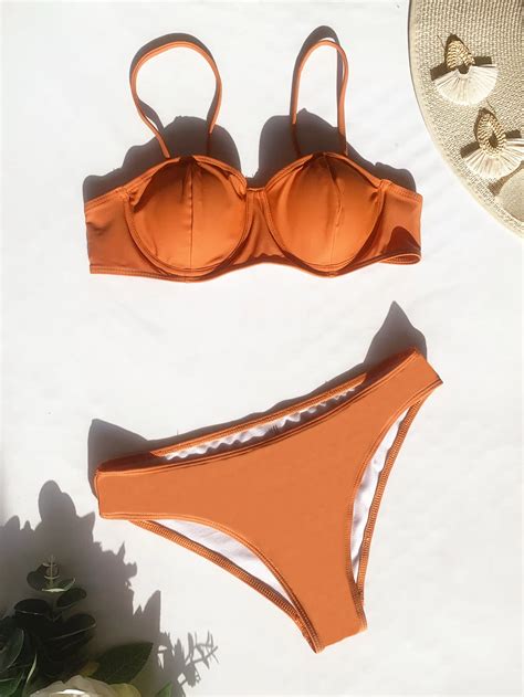 Y Sexy Bikini Set Women Push Up Swimsuit Summer Solid Color