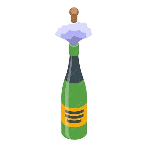 Premium Vector | Champagne bottle popping cork with exploding wine foam