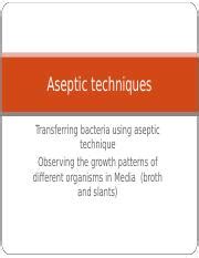 Methods to Minimize Contamination: Aseptic Techniques for | Course Hero 