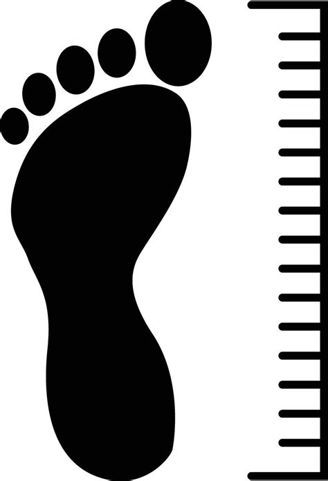 Square measure foot size icon. Bare foot measuring sign. Square measure ...