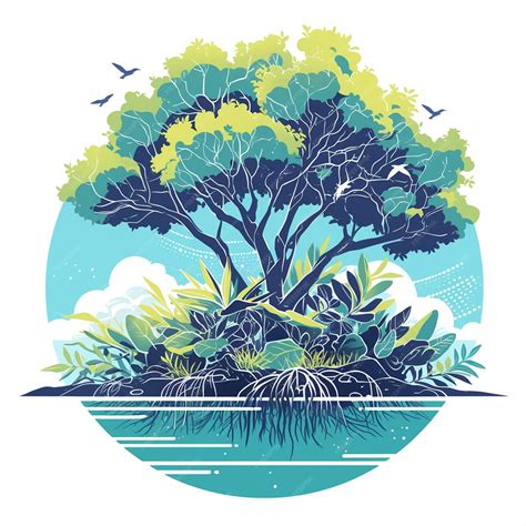 Indonesian mangrove patterns with natural elements | Premium AI