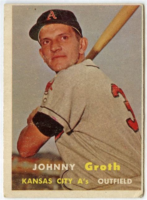 1957 Topps 360 Johnny Groth Kansas City XF