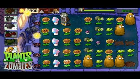 Plants Vs Zombies Survival Night Gameplay From Until Flag