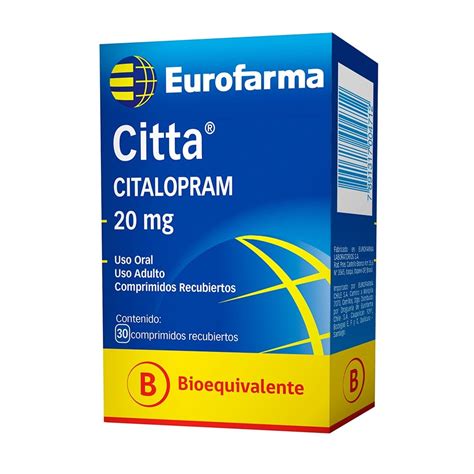 Citta Citalopram 20 Mg 30 Comprimidos Recubiertos Cruz Verde