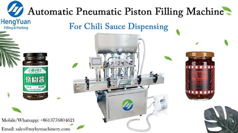 Automatic Pneumatic Piston Filling Machine For Chili Sauce Dispensing