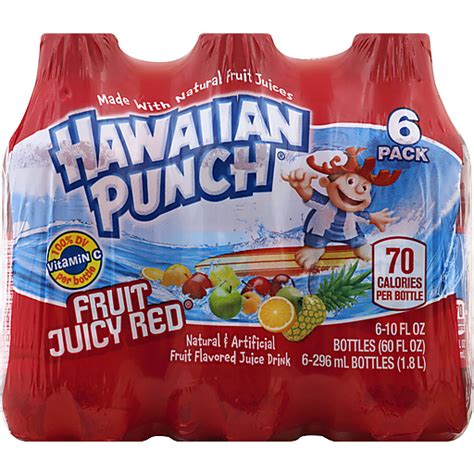 Hawaiian Punch Fruit Juicy Red 10 Fl Oz Bottles 6 Pack Juice Boxes