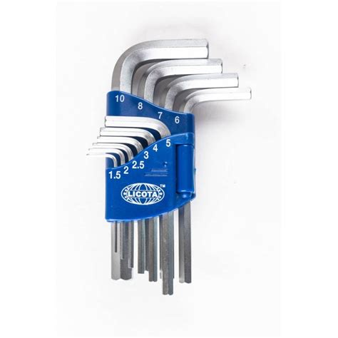Набор шестигранников угловых коротких 9пр. 1,5-10 мм LICOTA (2HW10091DPM)