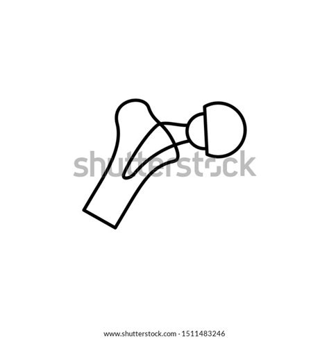 Hip Replacement Icon Element Prosthetics Thin Stock Illustration