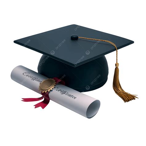 A Scroll Certificate With Graduate Hat, Certificate, Graduation Hat