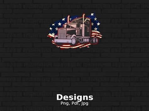 American USA Flag Semi Truck Digital Png File, Instant Download, USA ...