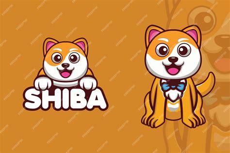 Premium Vector | Shiba inu cartoon mascot logo design template