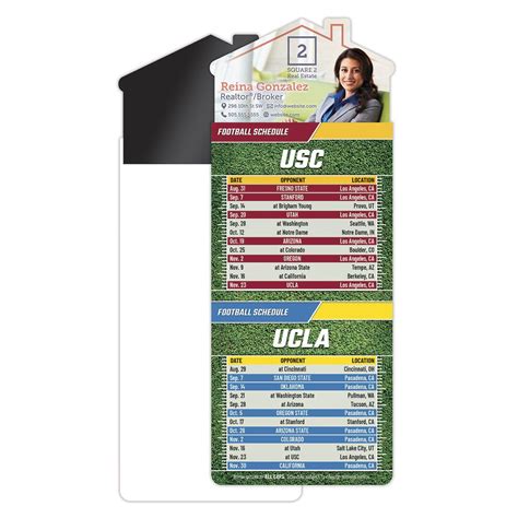 Promotional Magna Card House Shape Magnet Football Schedules 35x9