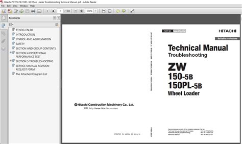 Hitachi Zw B Pl B Wheel Loader Troubleshooting Technical