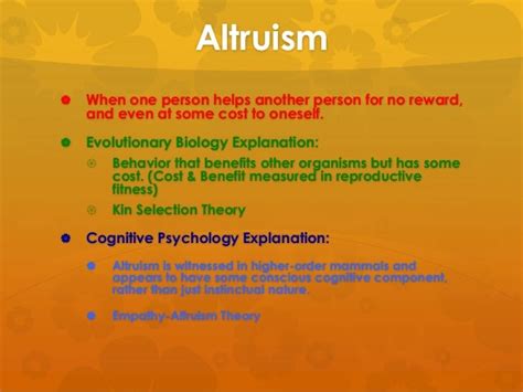 Altruism theories